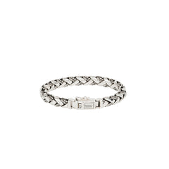 Buddha to Buddha Herrenarmband George Texture Silber, 21 cm