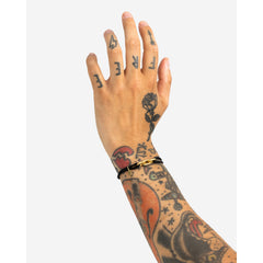 Buddha to Buddha Kordelarmband Katja vergoldet Schwarz