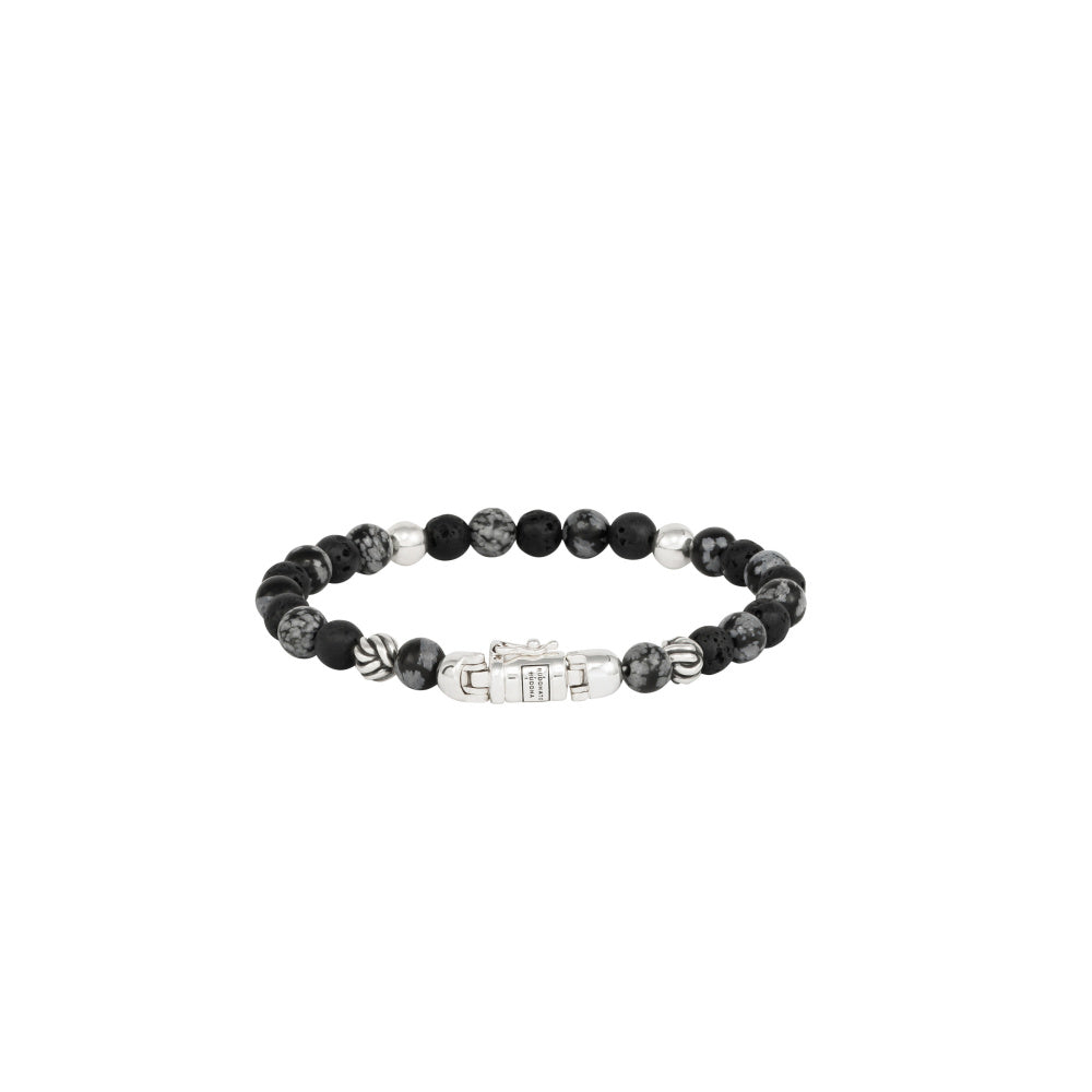Buddha to Buddha Herrenarmband Spirit Bead Grau