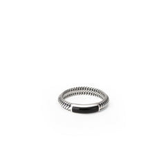 Buddha to Buddha Herrenring Ben Mini mit Onyx Silber