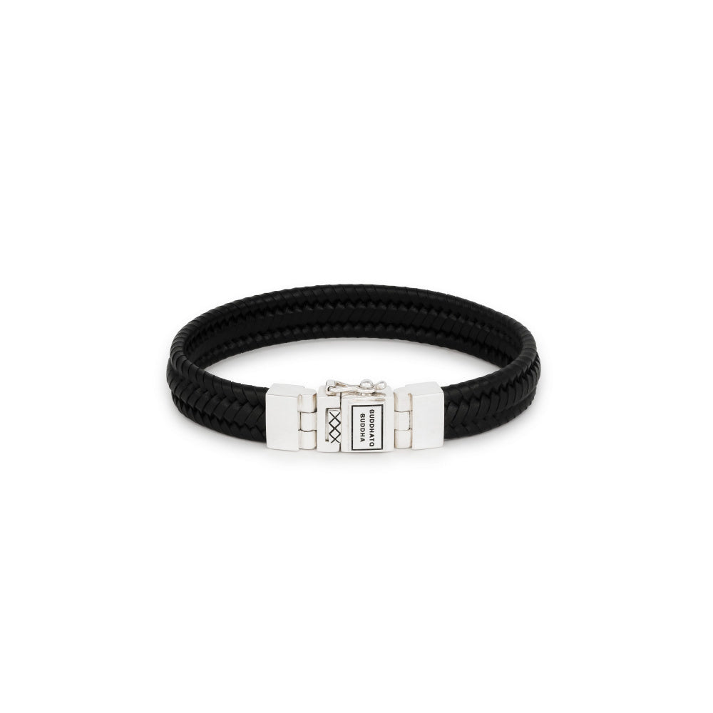 Buddha to Buddha Herren Lederarmband Edwin Small Schwarz