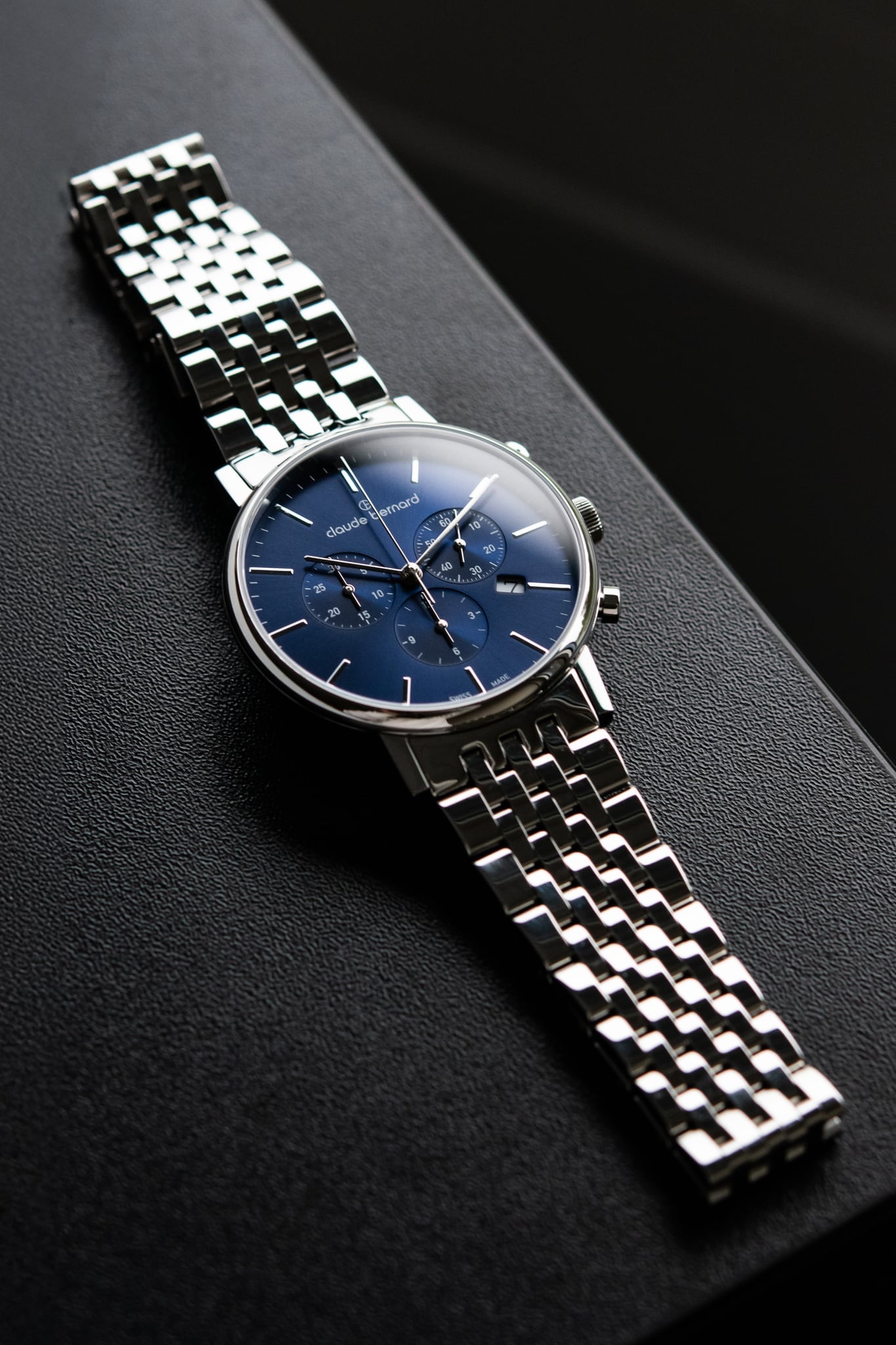 Claude Bernard Slim Line Unisex Chronograph Blau 40 mm