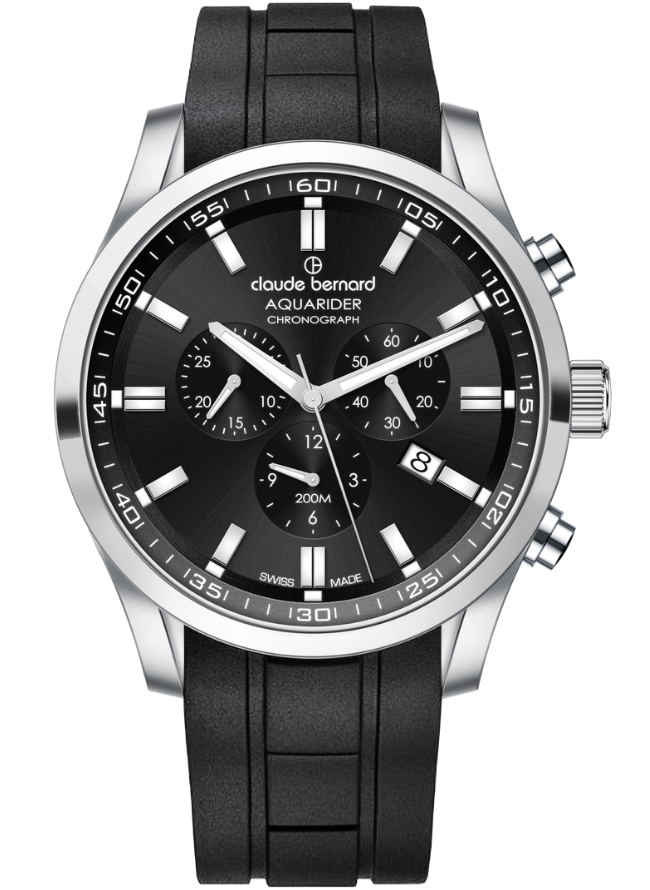 Claude Bernard Aquarider Herren Chronograph Schwarz 44 mm