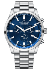 Claude Bernard Aquarider Herren Chronograph Blau 44 mm
