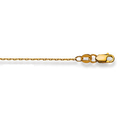 Collier ancre en or 18 carats -750 en or jaune 38 cm - 50 cm x 1,1 mm