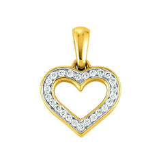 Pendentif coeur en or jaune 18 carats 750 avec 25 diamants