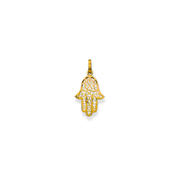 Fatima Hand Anhänger in 750/18 Karat Gelbgold für Damen