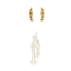 Trompete Ohrstecker in 750/18 Karat Gelbgold für Damen