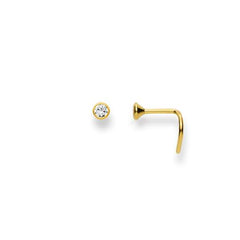 Nasenstecker - Piercing 750/18 Karat Gelbgold mit Zirkonia 3 mm