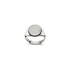 Bague plaque or blanc 750 mat/poli