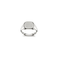 Bague plaque or blanc 750 mat/poli
