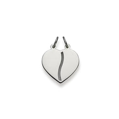 Herzanhänger 18 Karat Weissgold 750 - 17x15 mm
