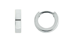 Boucles d'oreilles créoles en or blanc 18 carats 750 - 10 x 2,5 mm