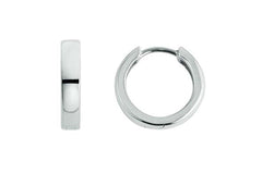 Boucles d'oreilles créoles en or blanc 18 carats 750 - 14 x 2,9 mm