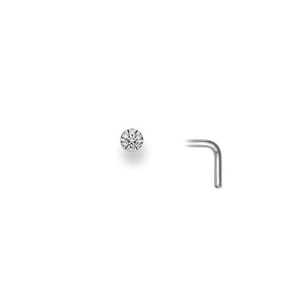 Nasenstecker mit Diamanten 0.02 ct. in 750/18 Karat Weissgold 3 mm