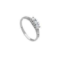 18 Karat Gold - 750 Weissgold Ring mit Zirkonia Steinen - 130358