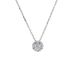 18 Karat Gold - 750 Weissgold Halskette mit Zirkonia Steinen - 143334