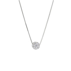 18 Karat Gold - 750 Weissgold Halskette mit Zirkonia Steinen - 143336