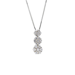 18 Karat Gold - 750 Weissgold Halskette mit Zirkonia Steinen - 143485