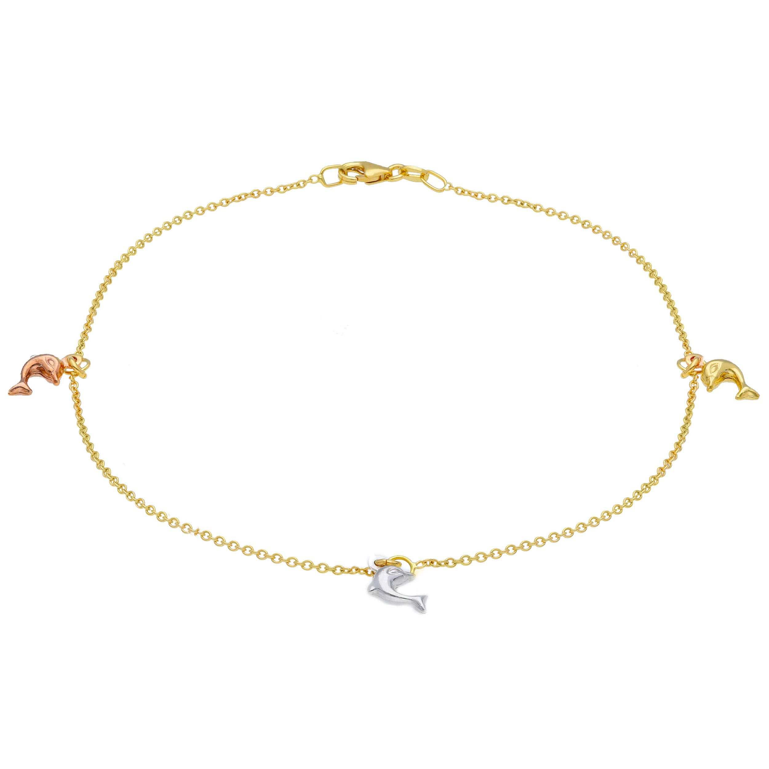 damen-fusskettchen-aus-18-karat-gold-mit-delfin-anh-ngern-in-tricolor