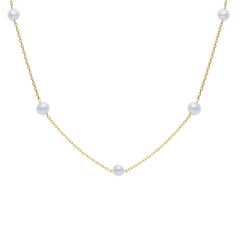 18 Karat Gold - 750 Süsswasserperlen Halskette