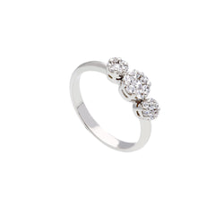 18 Karat Gold - 750 Weissgold Ring mit Zirkonia Steinen - 150914