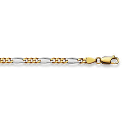 Figaroarmband 18 Karat Gold -750 in Bicolor 19 cm x 3.6 mm - 1571.10196/1900
