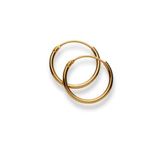 Boucles d'oreilles créoles en or jaune 18 carats 750 - 15 mm