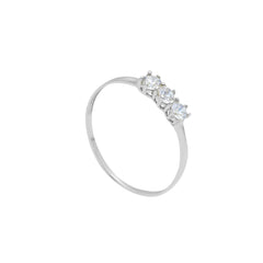 Bague en or 18 carats - 750 avec pierres en zircone