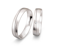 Breuning Klassik Trauringe mit Diamant - 48/07010 & 48/07009