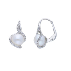 18 Karat Gold - 750 Süsswasserperlen mit Zirkonia Ohrstecker - 161283