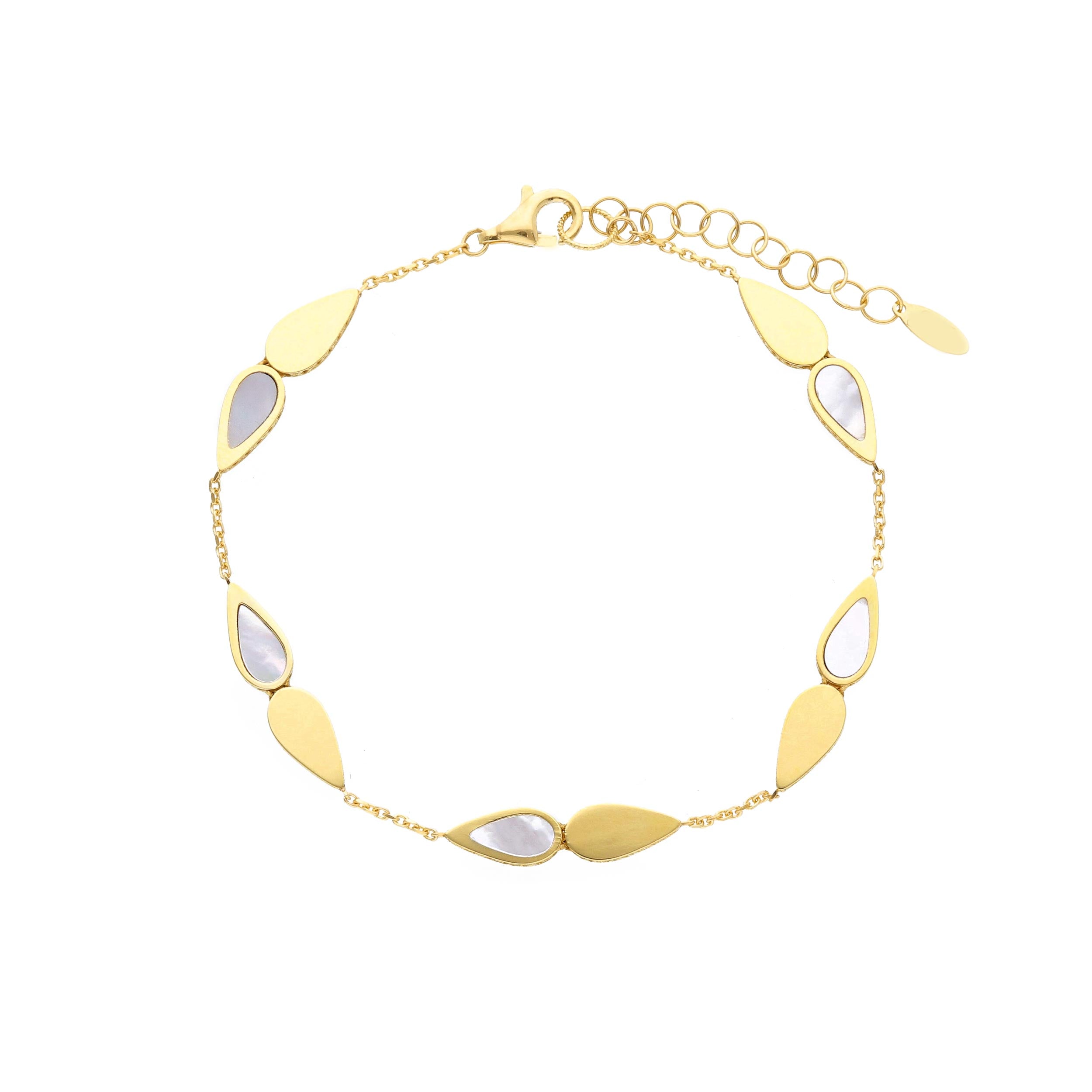 Damen Armband in 750/18 Karat Gelbgold mit Perlmutt, Perlmuttzauber - 276084