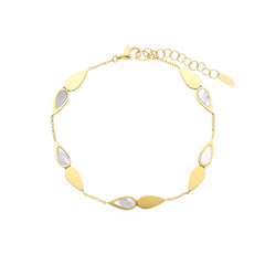 Damen Armband in 750/18 Karat Gelbgold mit Perlmutt, Perlmuttzauber - 276084