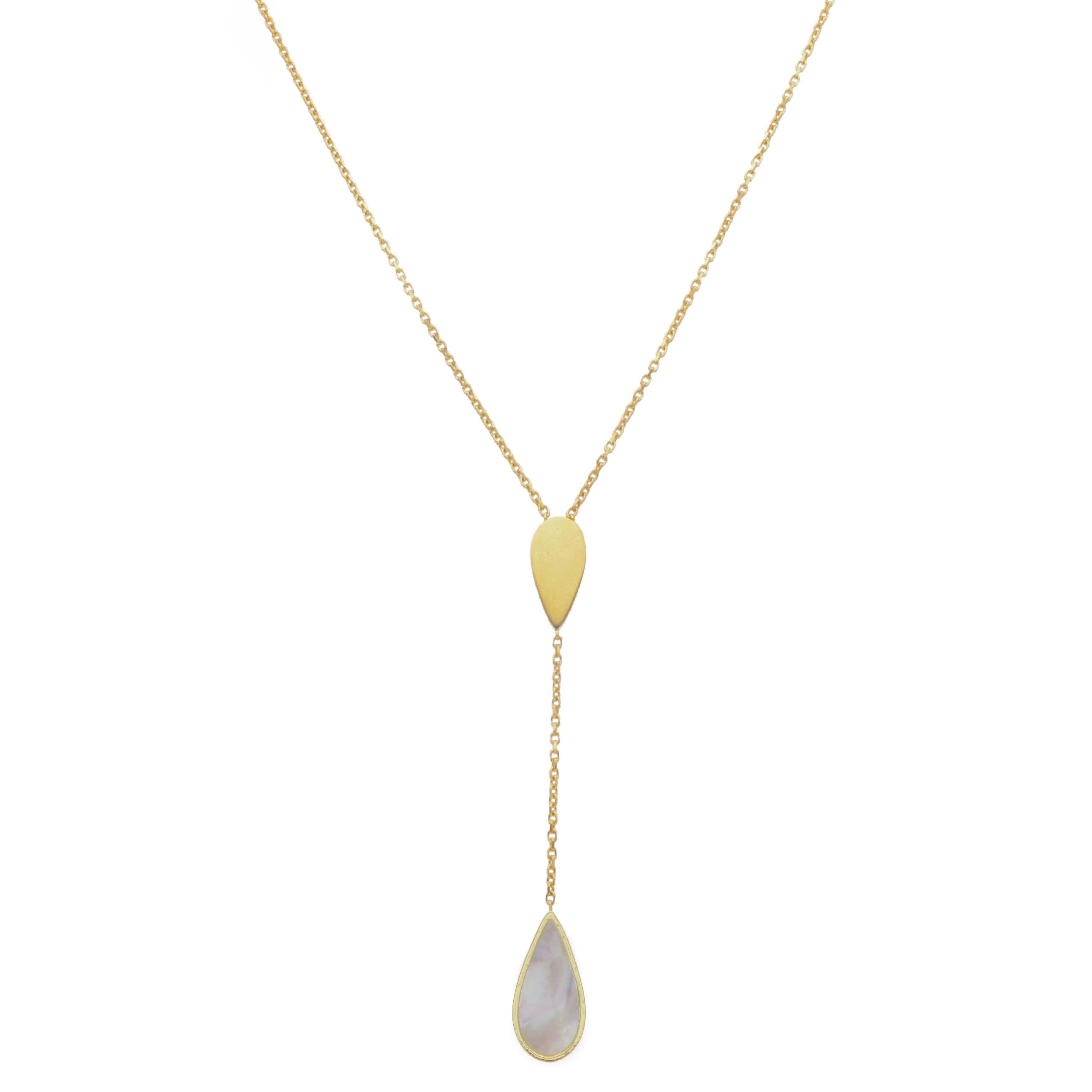 Damen Collier in 750/18 Karat Gelbgold mit Perlmutt - 276082