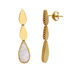 Damen Ohrhänger in 750/18 Karat Gelbgold mit Perlmutt, Perlmuttzauber - 276072