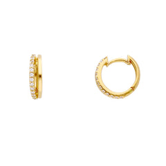 Boucles d'oreilles créoles en or 18 carats avec zircone