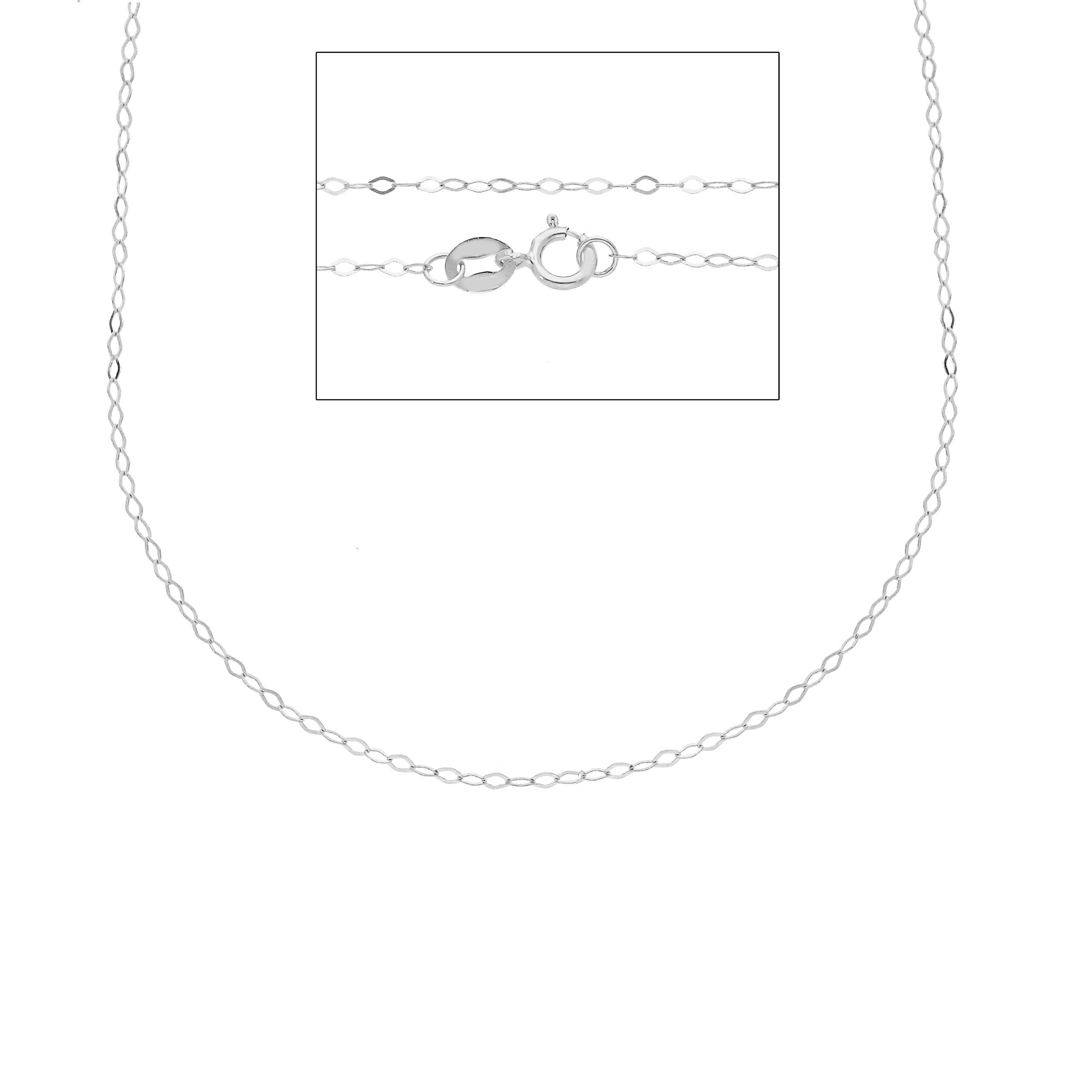 Damen Halskette 18 Karat Gold in Weissgold - MFG019BB