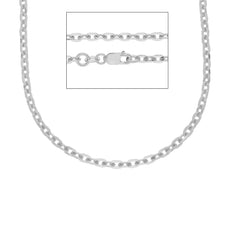 Herren Halskette 18 Karat Gold in Weissgold - MFL080BB