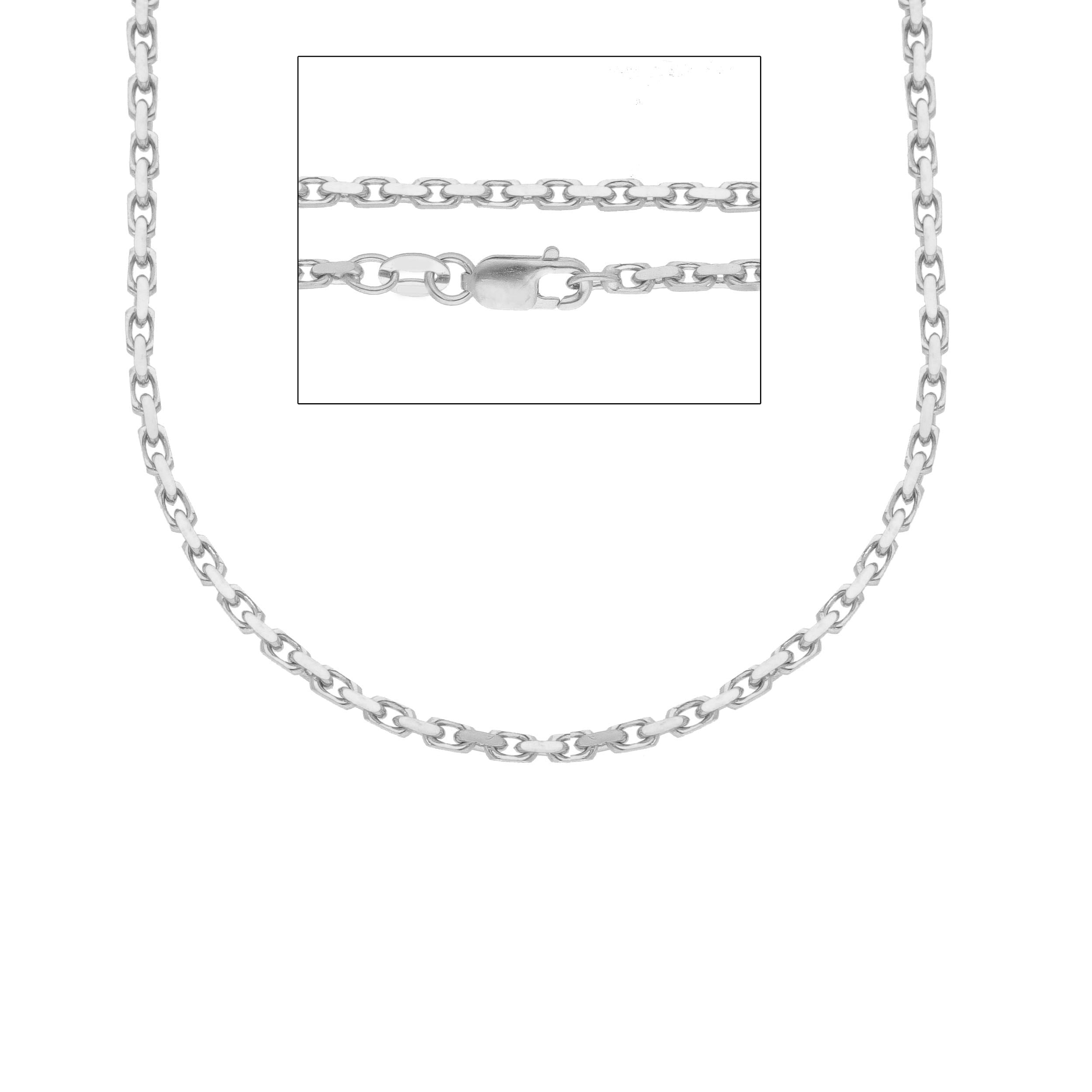 Herren Halskette 18 Karat Gold in Weissgold - MFM080BB