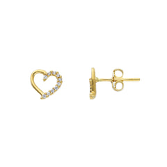 Boucles d'oreilles coeur en or 18 carats