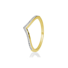 Breuning V-Form 18 Karat Gold Memoire Ring mit Diamanten 0.125 ct. - 41/06016