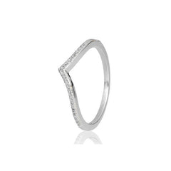 Breuning V-Form 18 Karat Gold Memoire Ring mit Diamanten 0.125 ct. - 41/06016