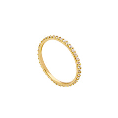 18 Karat Gelbgold Memoire Ring mit Zirkonia