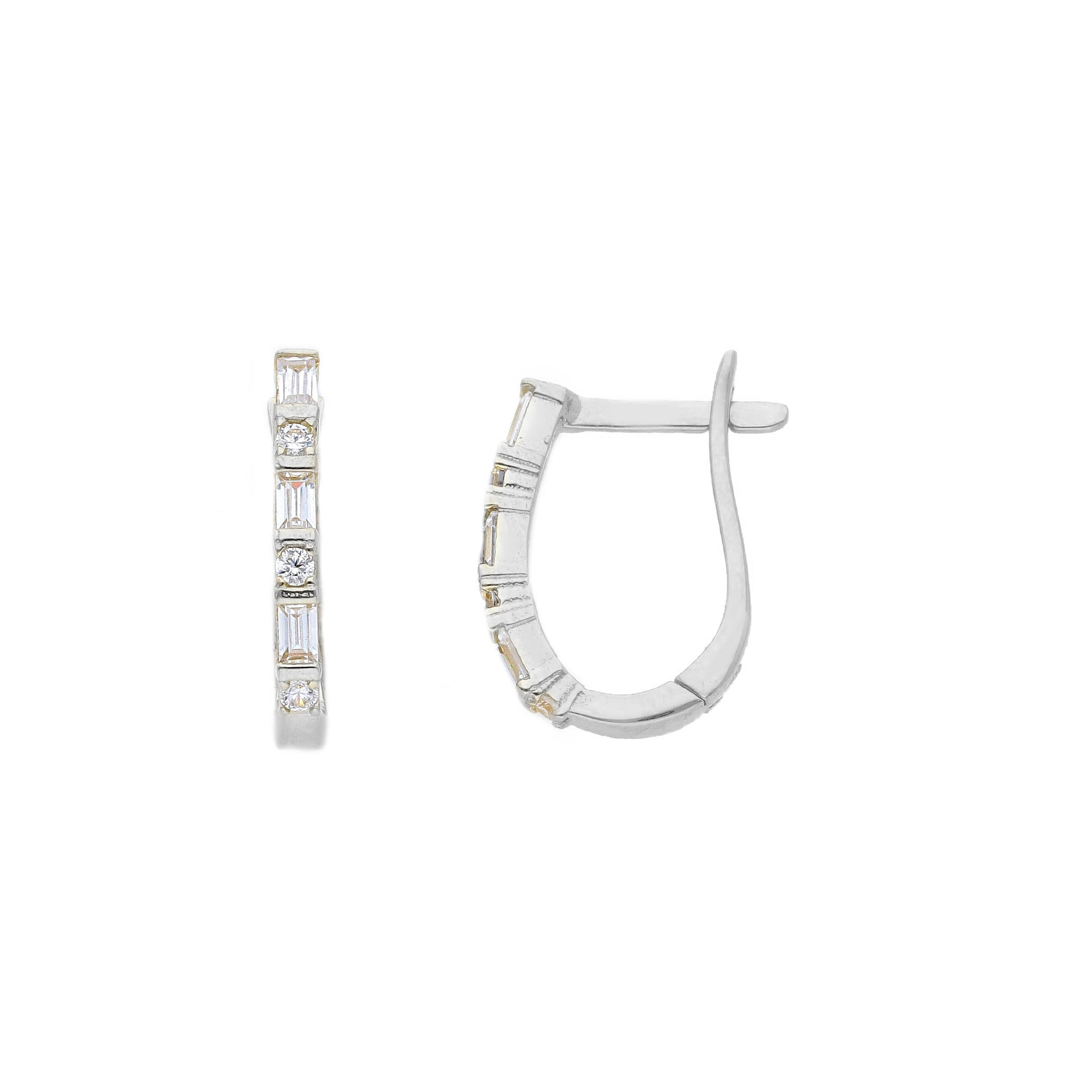18 Karat Gold-Ohrringe mit Zirkonia