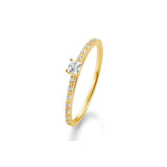18 Karat Gold Verlobungsring Princess Cut mit Diamanten - 41/05670