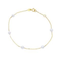 Bracelet en or 18 carats avec perles