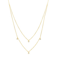 18 Karat Goldcollier-Halskette mit Zirkonia