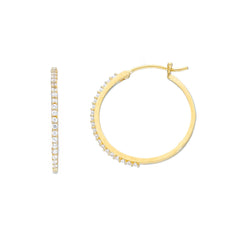 18 Karat Goldcreolen mit Zirkonia