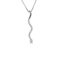 18 Karat Weissgold Collier-Halskette mit Zirkonia