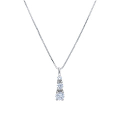 18 Karat Weissgold Halskette mit Zirkonia